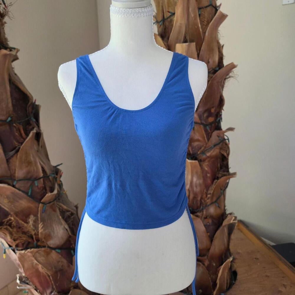 Superdown Blue Ruched Tank - Picture 7 of 8